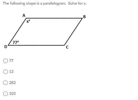 Solve this parallelogram angle