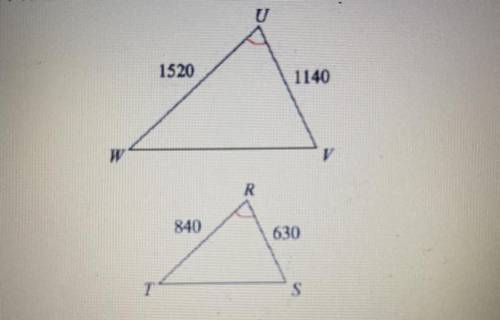 State if the pair of triangles are similar. If so, state how you know they are similar and

comple