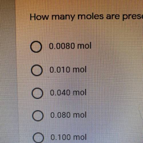 How many moles are present in 10.0 g of sodium hydroxide (NaOH)?