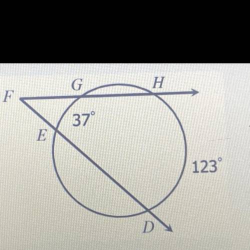 Given the circle below, what is the measure of EFG?