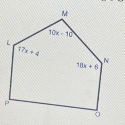 Find the measurements of angle N. The expressions for angle measures are as follows:

17x + 4 for