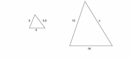 Calculate the missing information for the following pairs of similar triangles