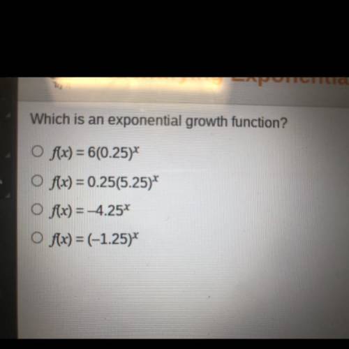 Which is an exponential growth function?