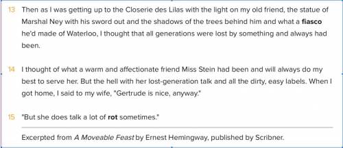 1)Who are Ernest Hemingway and Gertrude Stein? Why are they important figures? Explain why is this