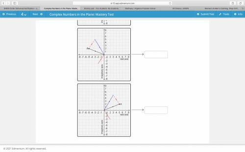 Match the algebraic addition of each pair of complex numbers to its sum represented graphically. (-