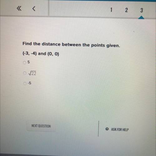 Find the distance between the points given