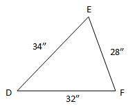 List the angles of ΔDEF in order from smallest to largest.

A. m∠D, m∠F, m∠E B. m∠D, m∠E, m∠F C. m