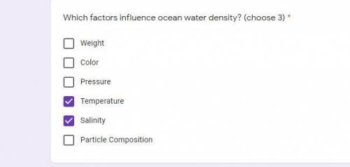 What factors influence ocean water density?