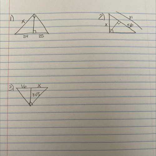 Find the missing Side lengths in each triangle.Leave your answer in the simplest radical form.
