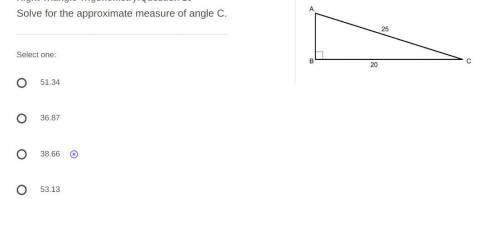 Solve for the approximate measure of angle C.