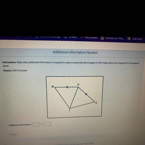 Instructions: State what additional information is required in order to know that the triangles in