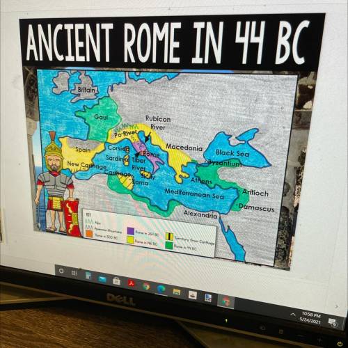 Please help, urgent!! Use the map to find the answers :)

ANCIENT ROME IN 44 BC MAP
USE THE MAP TO