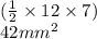 ( \frac{1}{2}  \times 12 \times 7 )\\ 42 {mm}^{2}