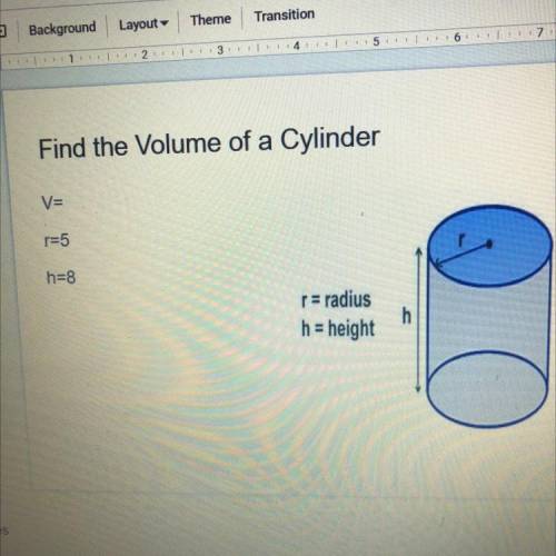 Find the Volume of a Cylinder
