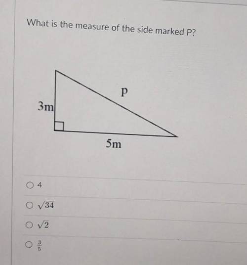 What is the measure of the side marked P? (giving brainliest and thanks to all!)