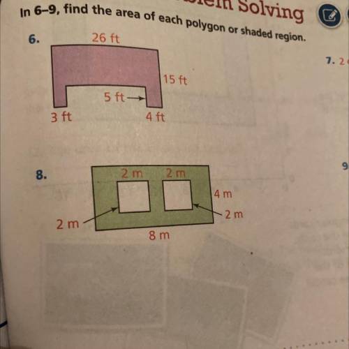 What are the areas of #6 and #8? 
Please help me out