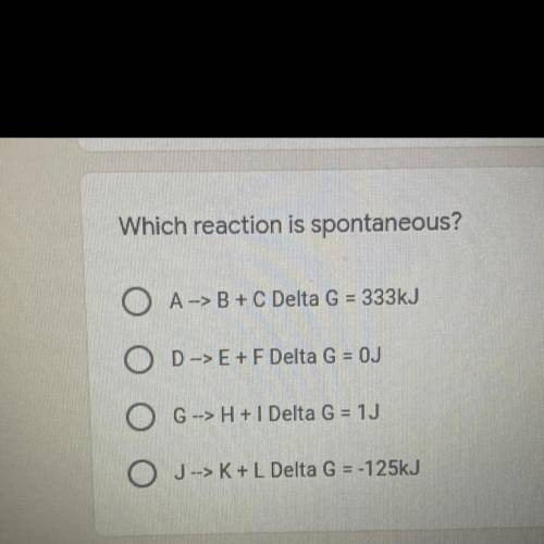 Which reaction is spontaneous?