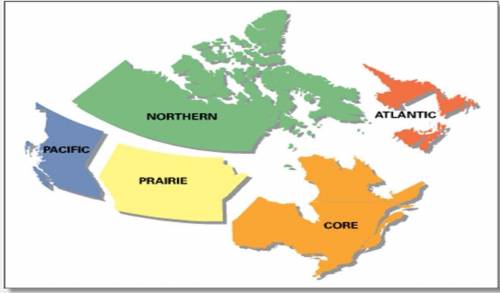 Which region of Canada is Quebec in?

A. Atlantic RegionB. Core RegionC. Pacific RegionD. Prairie R