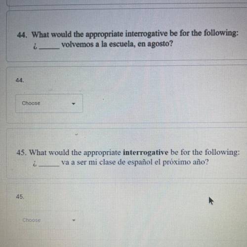 ASAP. answer both for 15 points and

Options:
Cuando 
Come
Cual 
Donde
Pot que