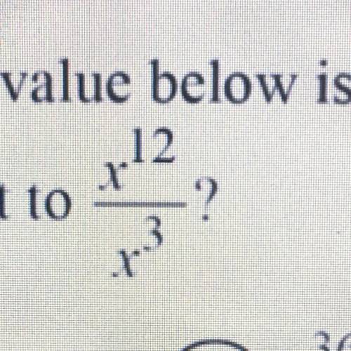 What is equivalent to X^12 / x^3