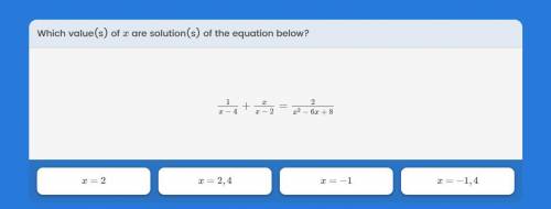 Which value(s) of x are solution(s) of the equation below