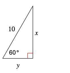 Solve for x and y for this triangle