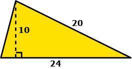 What is the area of the triangle shown?