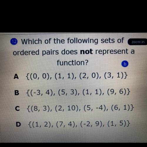 Which of the following sets of ordered pairs does not represent a function ￼