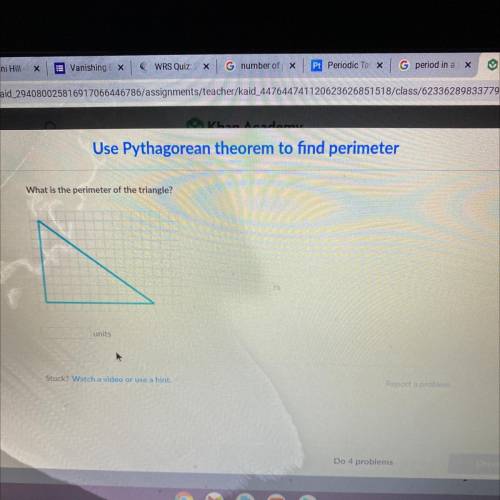Use pythagorean theorem to find perimeter