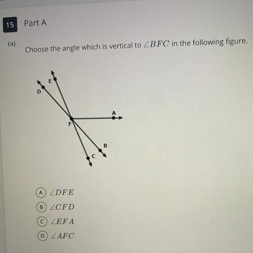 Choose the angle which is vertical