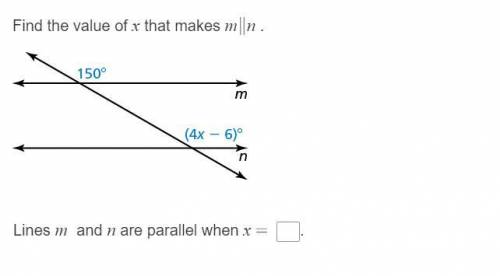 Find the value of x that makes m parallel n .