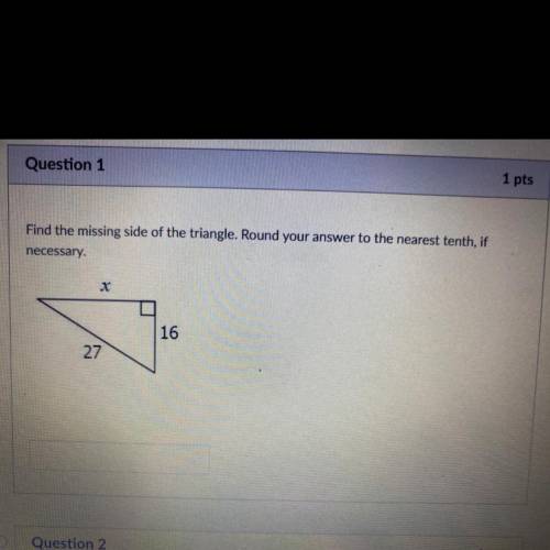 Find the missing side of the triangle