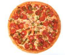Hilary is ordering a large circular pizza from her local pizza shop. She asks about the size of the