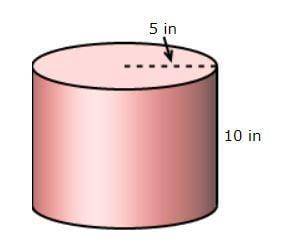 Find the surface area of the cylinder in terms of π