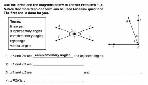 Please help i dont know how to do this: Use the terms and the diagrams below to answer Problems 1–4