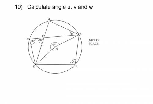 10) Calculate angle u, v and w
A
Y
с
88
68