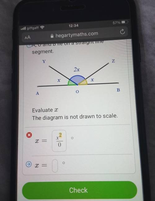 N2xABEvaluate xThe diagram is not drawn to scale.82X =0​