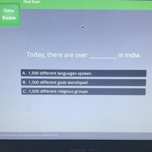 Today, there are over

in India.
A. 1,500 different languages spoken
B. 1,500 different gods worsh