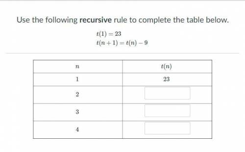(PLEASE HELP! THIS IS IMPORTANT!)

Use the following recursive rule to complete the table below.
(