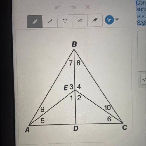 consider the triangles shown, such that ∠7≅∠8. what additional information is sufficient to prove △