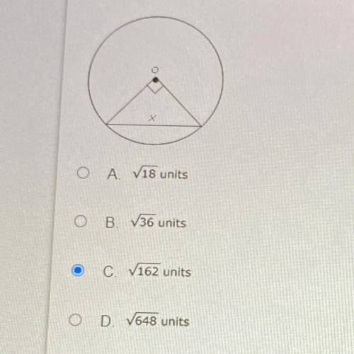 HELPPP ASAP FIRST CORRECT ANSWER RECEIVES BRAINLIEST

If the diameter of the circle below is 18 un