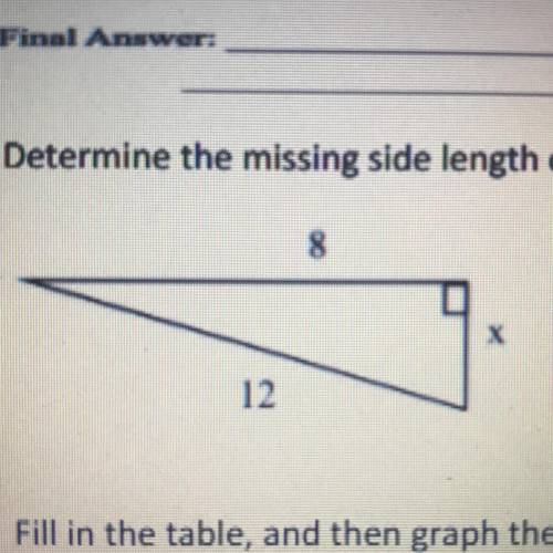Determine the missing side length of the triangle please and thank you!