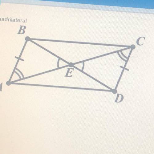 Looking at the information in the given quadrilateral, which of the

following statements listed b