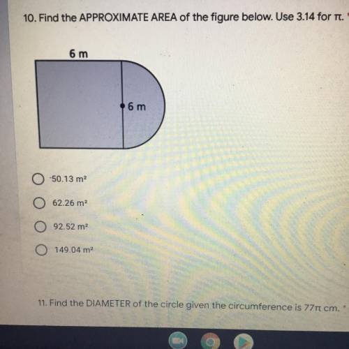 PLEASE HELP THIS IS DUE IN 10 MINS PLS HELP FOR 10 POINTS 

Question:Find the APPROXIMATE AREA of