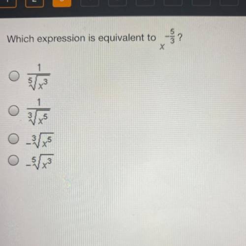 Which expression is equivalent to
x^-5/3?