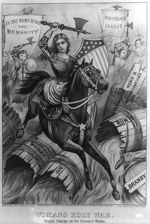 What does the image imply about the temperance movement?

-Mostly women were marginalized in the m