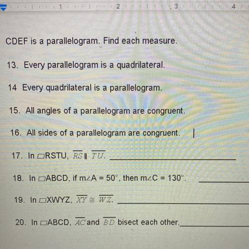 CDEF is a parallelogram. Find each measure