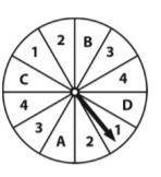 Find the probability of making the spins of spinning a letter, then a 4, then a C.