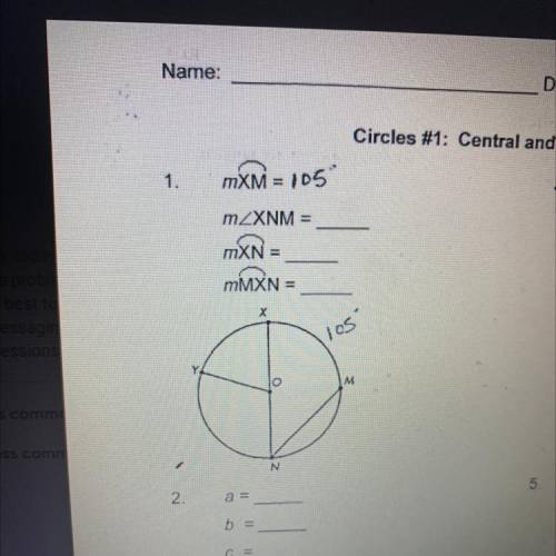 WILL MARK BRAINLIEST!!!

Solve for the listed Angles of the circle. Question in the picture