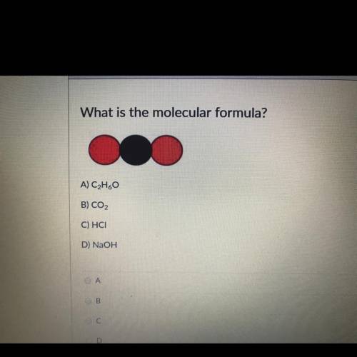 What is the molecular formula?
A) C₂H₂O
B) CO2
C) HCI
D) NaOH